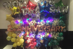 お花とバルーンのフラスタ